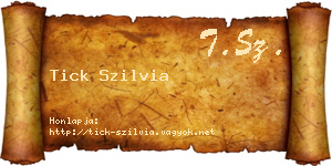 Tick Szilvia névjegykártya