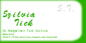 szilvia tick business card